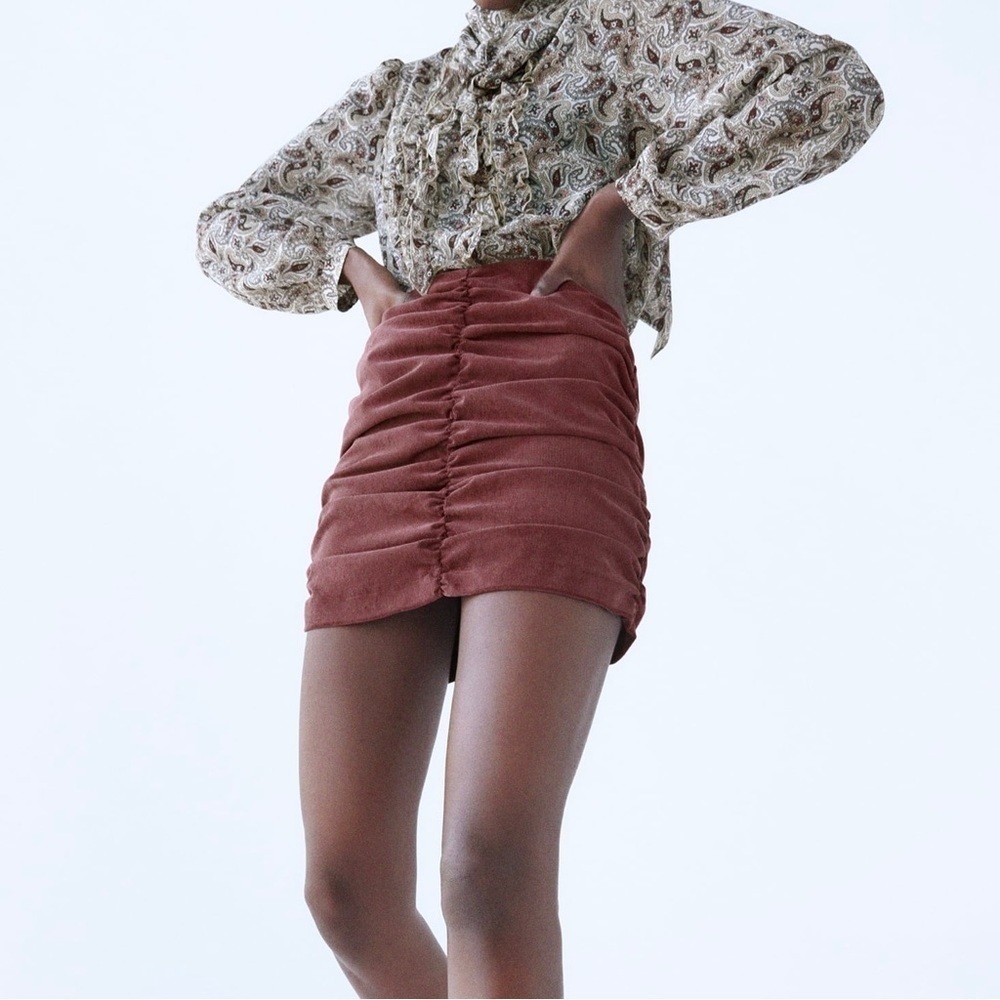 NWT Zara Draped Mini Skirt